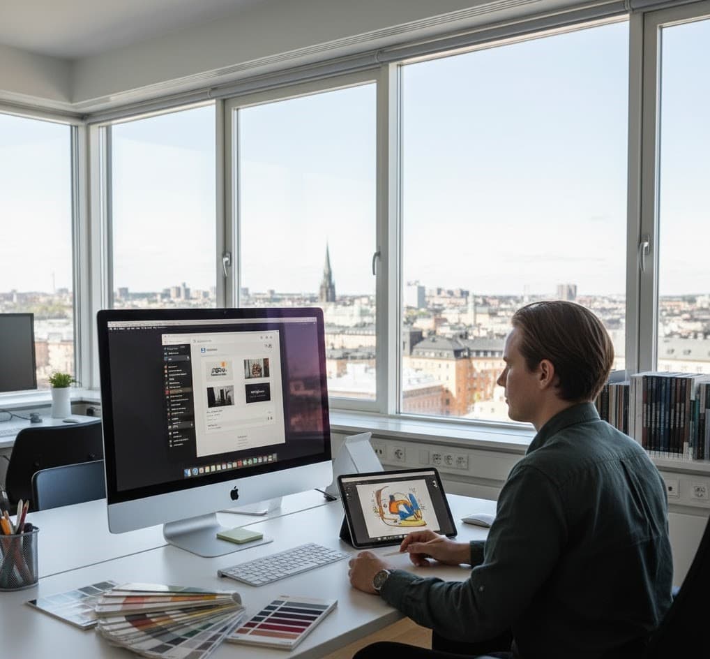 AI-verktyg för Designers - Modern svensk designstudio med AI-designverktyg som Midjourney och Adobe Firefly