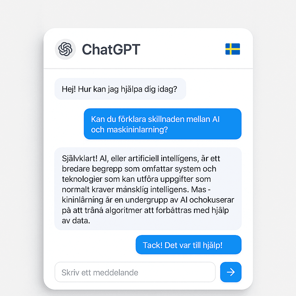 ChatGPT Svenska - AI-chatbot på svenska med GPT-4o